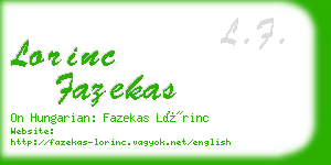 lorinc fazekas business card